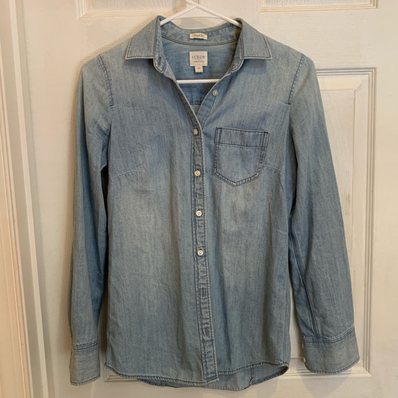 JCrew Denim Chambray Shirt XXS - Picture 2 of 5